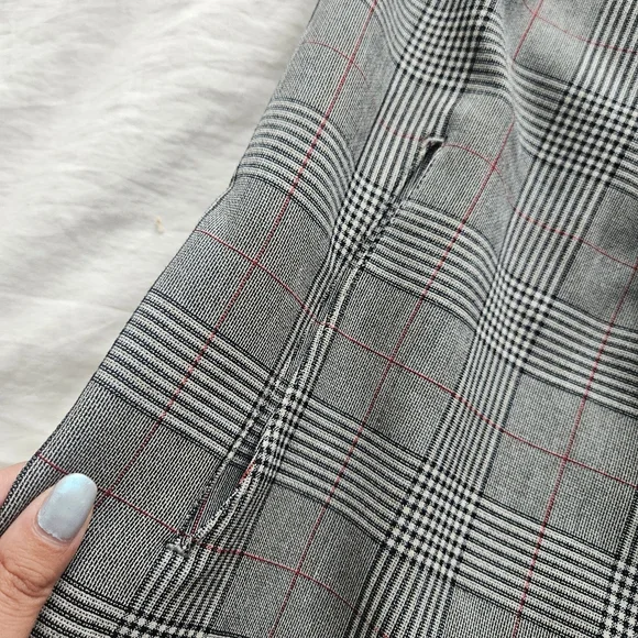 OLD BABATON Power Blazer Grey Glen Plaid 3/4 Sleeves Shawl collar Size 0 Aritzia - Picture 4 of 9